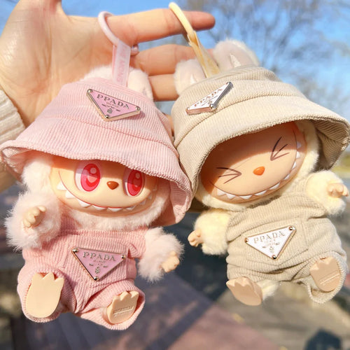 New Corduroy for Labubu Doll Clothing Set Hat 17Cm Clothes Shoes Doll DIY Accessories Training Sitting Party Games Toys Gifts