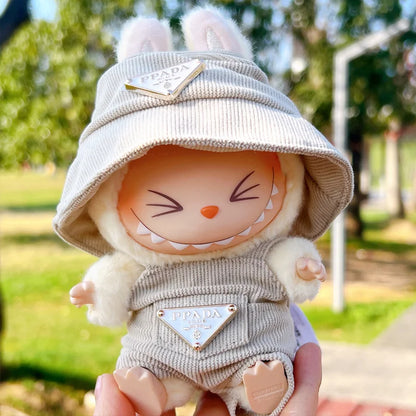 New Corduroy for Labubu Doll Clothing Set Hat 17Cm Clothes Shoes Doll DIY Accessories Training Sitting Party Games Toys Gifts